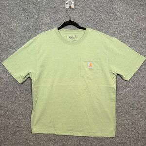 Carhartt Shirt Mens‎ Medium Green Short Sleeve Tshirt Pocket Outdoors Loose Fit